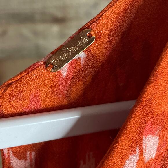 Free People Fake Love Animal Print Mini Dress Pumpkin Orange Open Back SZ Large - Picture 4 of 11